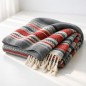 Fouta Ziwane multicolore gris et rouge Fouta Ziwane multicolore gris et rouge